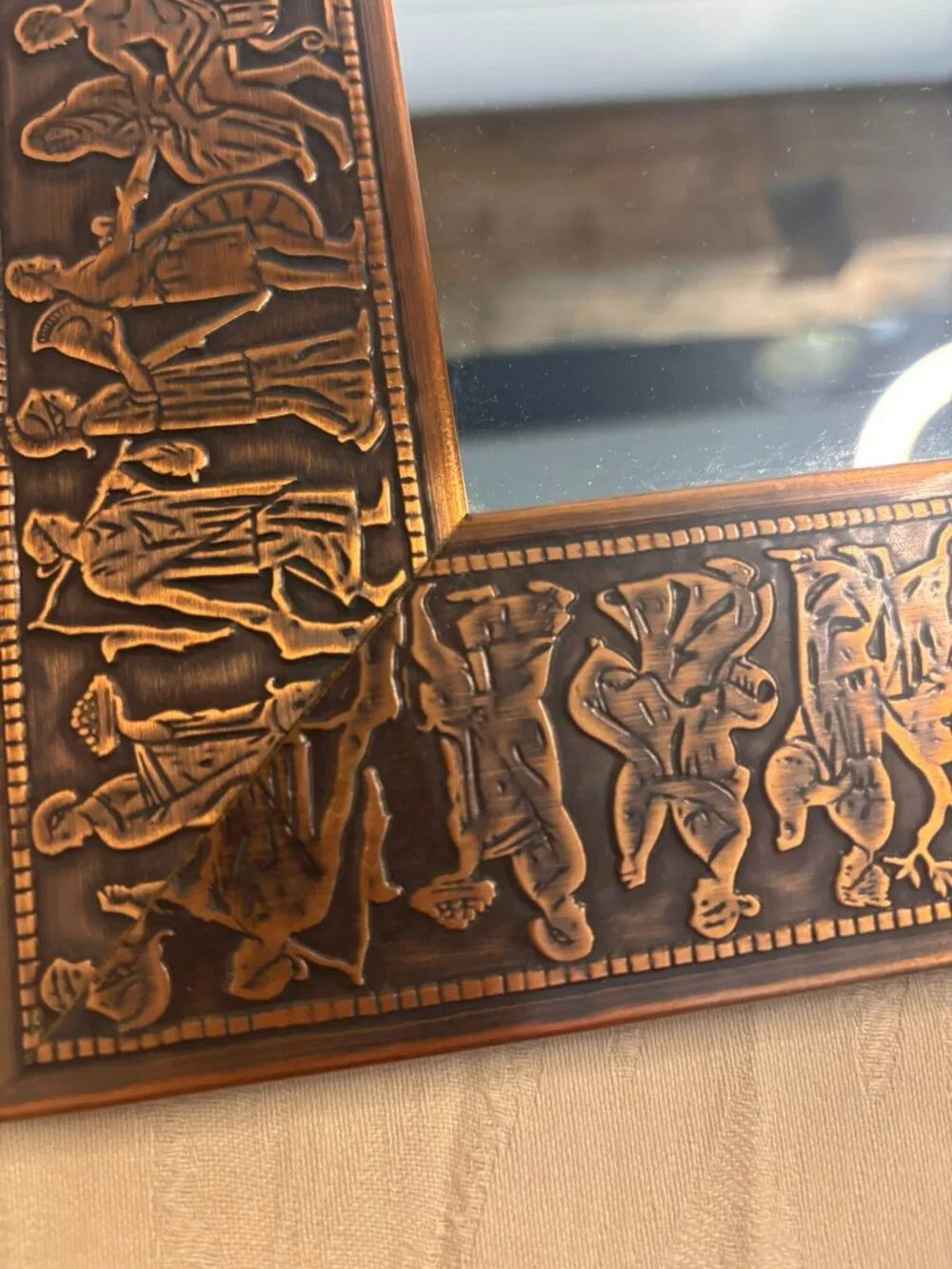 VTG Roman Greek Relief Frame Mirror Classical Antiquity Gallery Wall